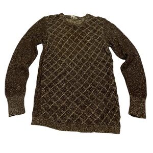 VINTAGE Mirella Knits Made in Italy Lurex Diamond Long Sweater Tunic Top XS